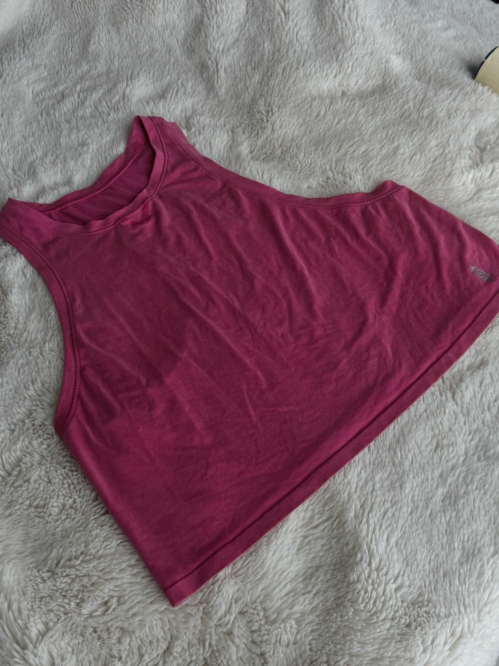 Free People Berry Pink Cropped Ribbed Tank